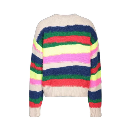 Horizontal-Stripe Chunky-Knit Crewneck Jumper