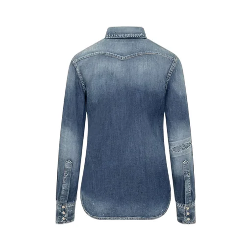 Long-Sleeved Denim Shirt