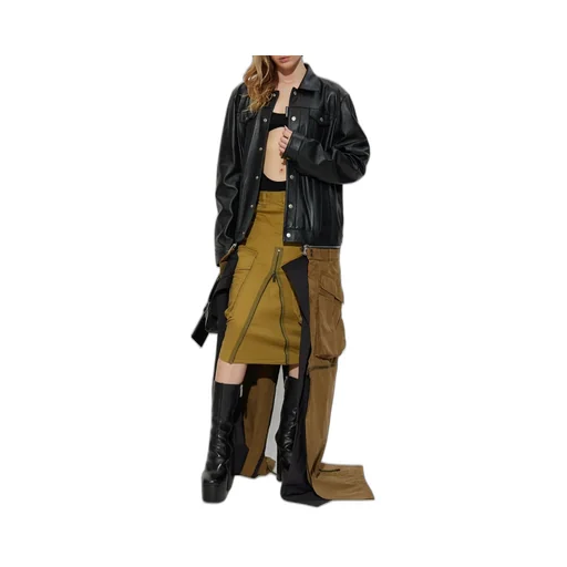 Snap-Button Leather Jacket