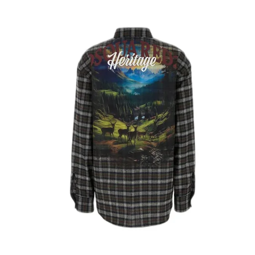 Graphic Printed Checked Buttoned Shirt