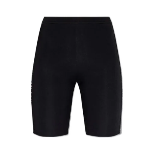 High-Waist Logo-Tape Stretched Shorts