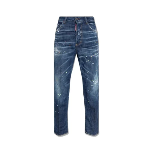 Boston Paint-Splatter Distressed Jeans