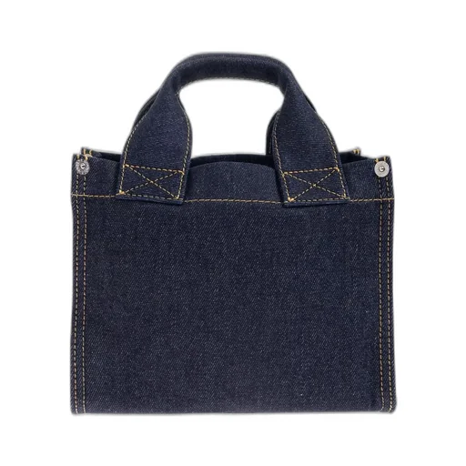 Icon Logo Embroidered Mini Denim Tote Bag