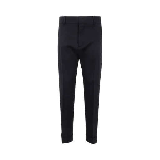 Logo Plaque Turn Up Pants