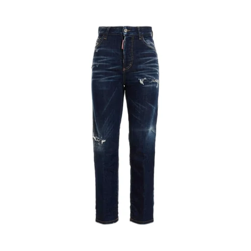 Embroidered Distressed Effect Jeans