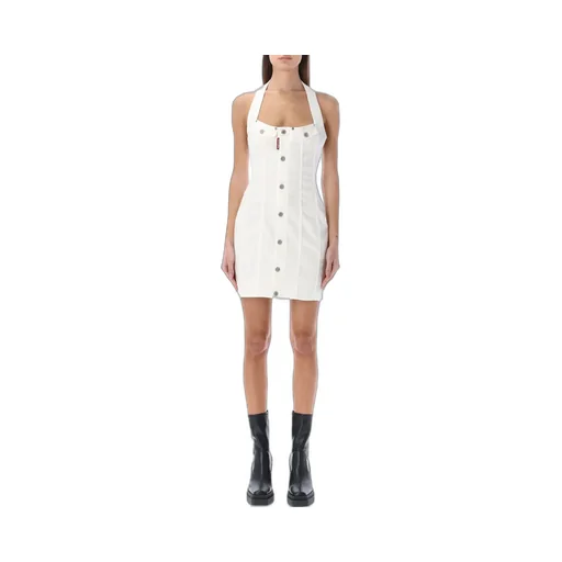 Simona Halterneck Denim Mini Dress