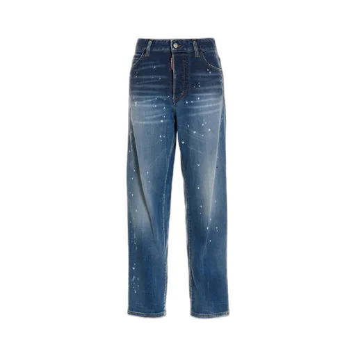 Logo Patch Distressed Jeans