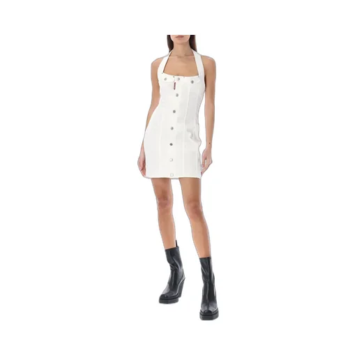 Simona Halterneck Denim Mini Dress