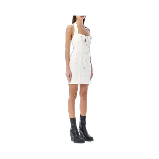 Simona Halterneck Denim Mini Dress