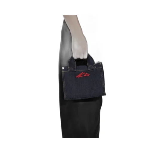 Icon Logo Embroidered Mini Denim Tote Bag