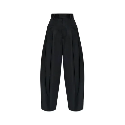 Wide-Leg Logo Plaque Trousers