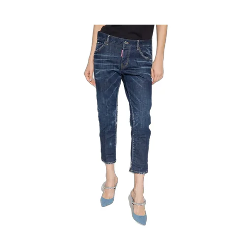 Straight-Leg Cropped Distressed Jeans