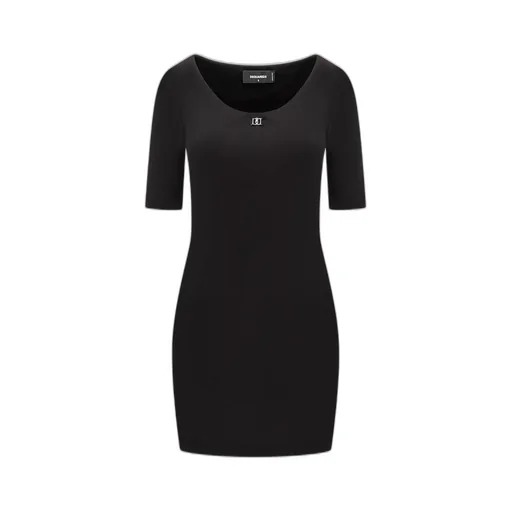 Logo-Plaque Short-Sleeved Dress