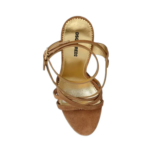 Twin Crossover-Strap Heeled Sandals