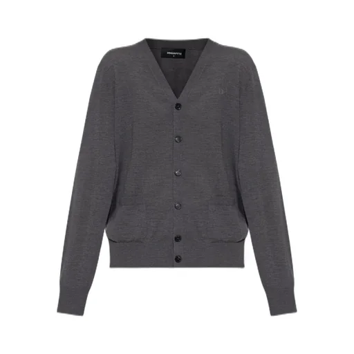 D2 Logo Embroidered Knit Cardigan