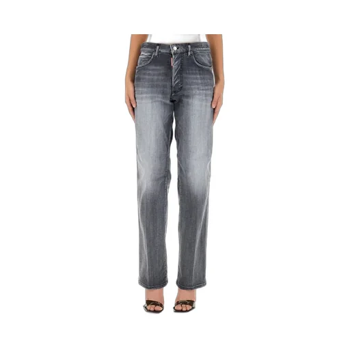 Faded Effect Straight-Leg Jeans
