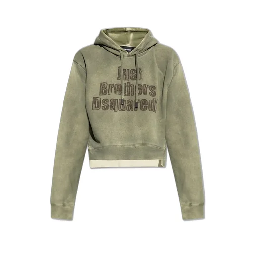 Logo Detailed Cropped Hoodie