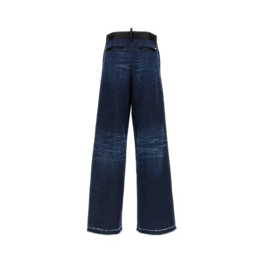 Distressed Wide-Leg Jeans