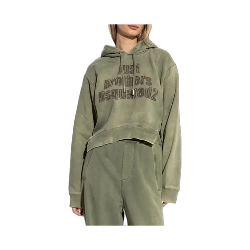 Logo Detailed Cropped Hoodie
