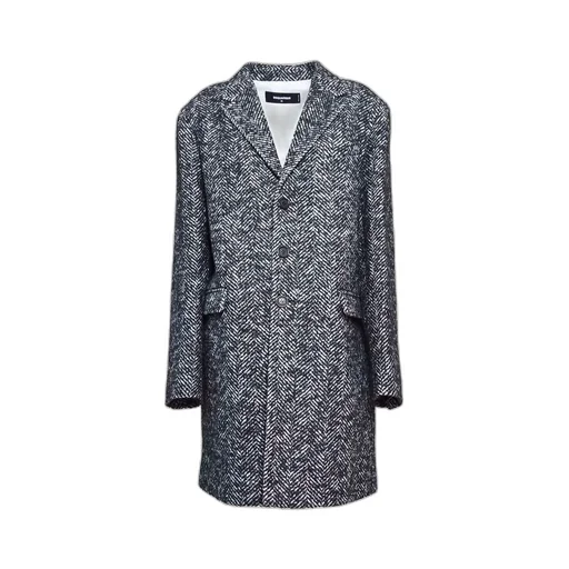 Single-Breasted Herringbone Coat