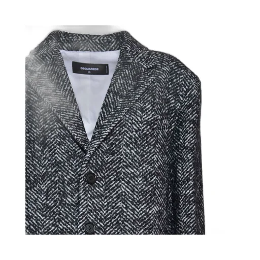 Single-Breasted Herringbone Coat