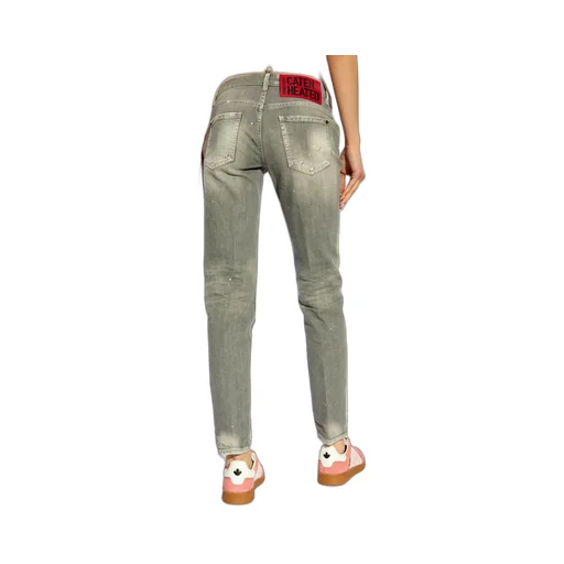 Distressed Straight-Leg Jeans