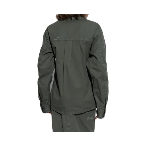 Button-Up Distressed Belted Overshirt