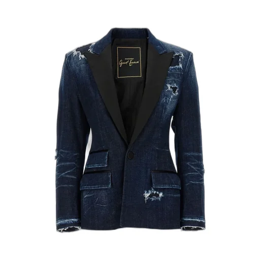 Distressed Denim Blazer