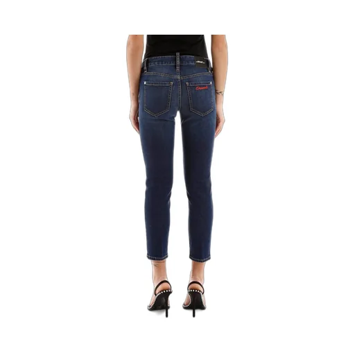 Logo Appliqué Mid-Rise Cropped Jeans