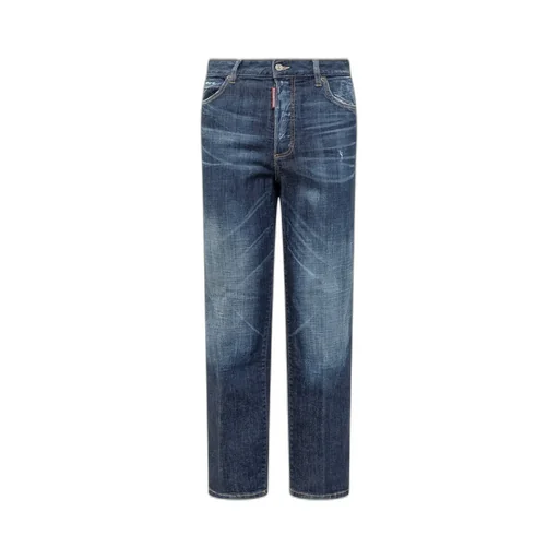 Logo-Patch Distressed Jeans