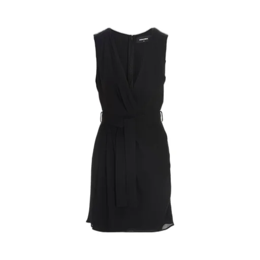 Belted V-Neck Dress