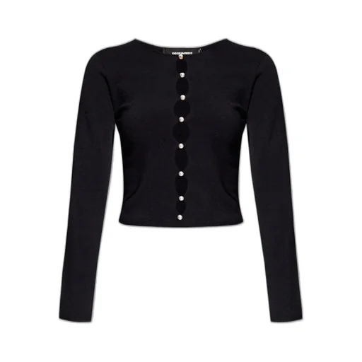 Cut-Out Detailed Long-Sleeved Cardigan