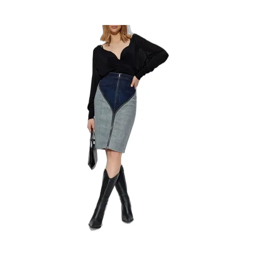 Urban Wash Upside Midi Denim Skirt