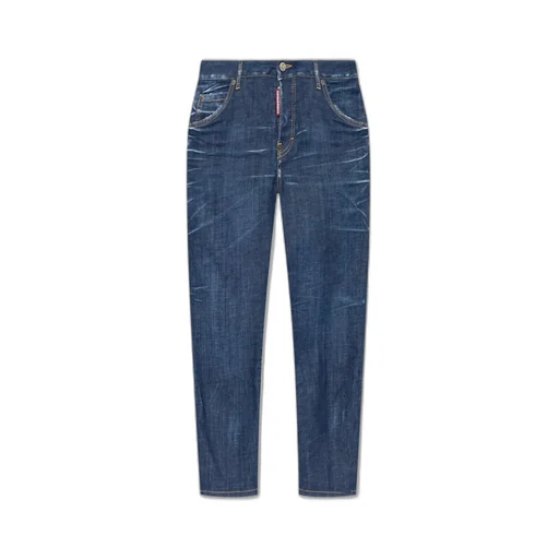 Straight-Leg Cropped Distressed Jeans