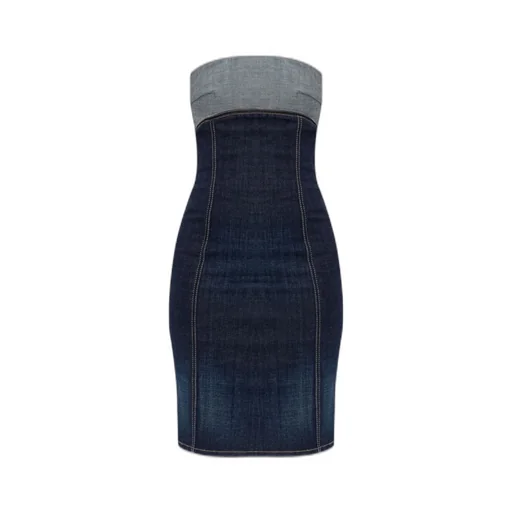 Slim Fit Sleeveless Mini Denim Dress