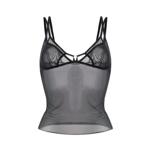 Logo Plaque Semi-Sheer Tank Top