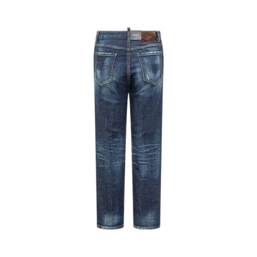 Logo-Patch Distressed Jeans