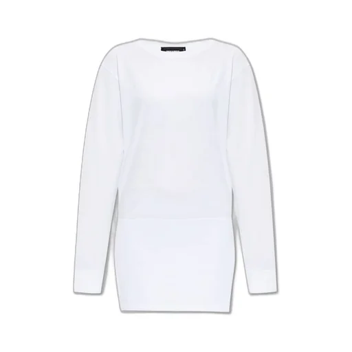 Slogan Printed Long-Sleeved Mini Dress