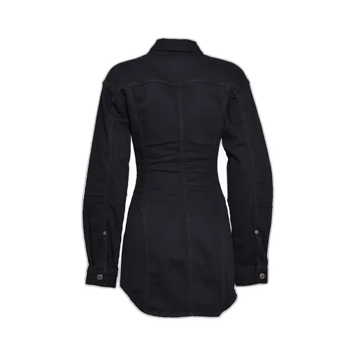 Logo Patch Denim Shirt Dress