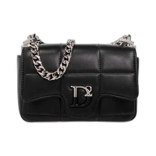 Logo-Plaque Quilted Chain-Linked Crossbody Bag