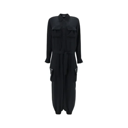 Long-Sleeved Cargo Jumpsuit
