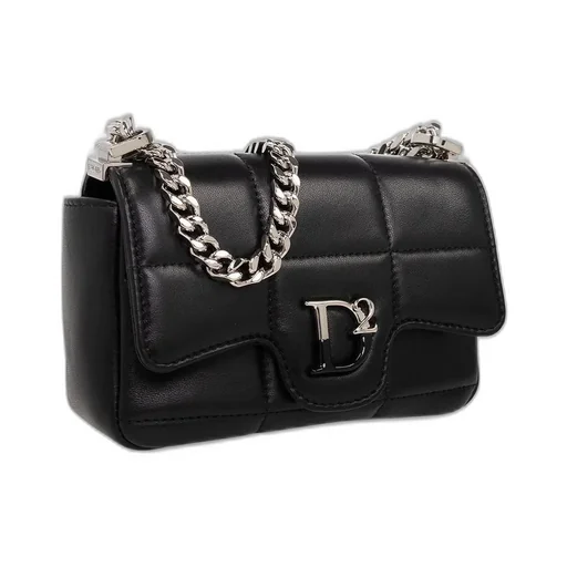 Logo-Plaque Quilted Chain-Linked Crossbody Bag