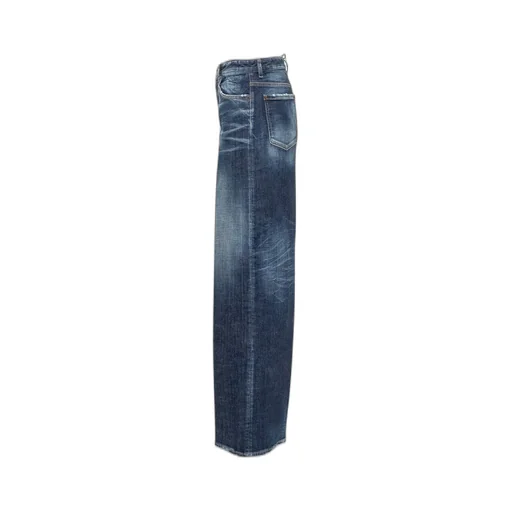Distressed Wide-Leg Jeans