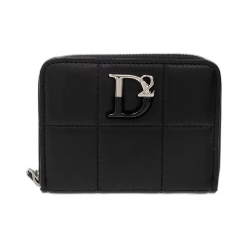 Logo-Plaque Zip-Around Quilted Wallet
