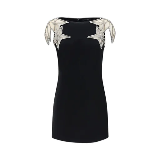 Star-Embellished Straight Hem Mini Dress