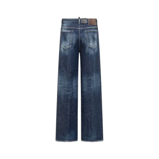 Distressed Wide-Leg Jeans