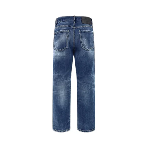 Distressed Straight-Leg Boston Jeans