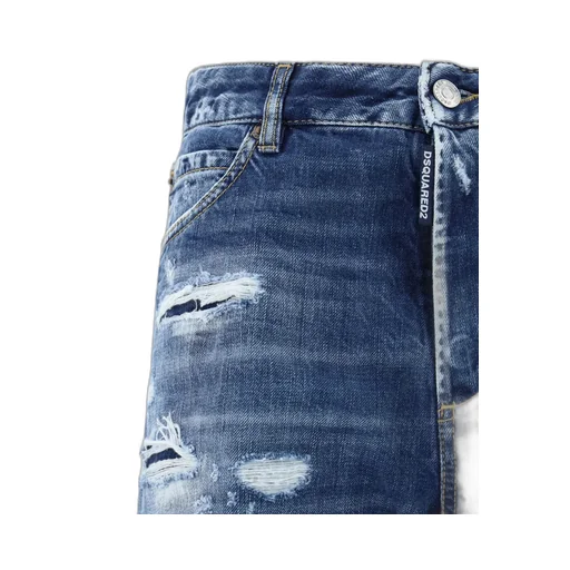 Distressed Straight-Leg Boston Jeans