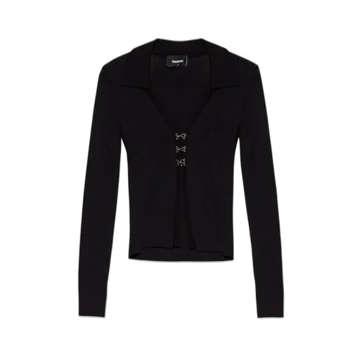 Ribbed-Knit Long Sleeved Cardigan