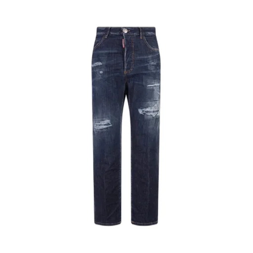 High Waisted Distressed Cropped Jeans
